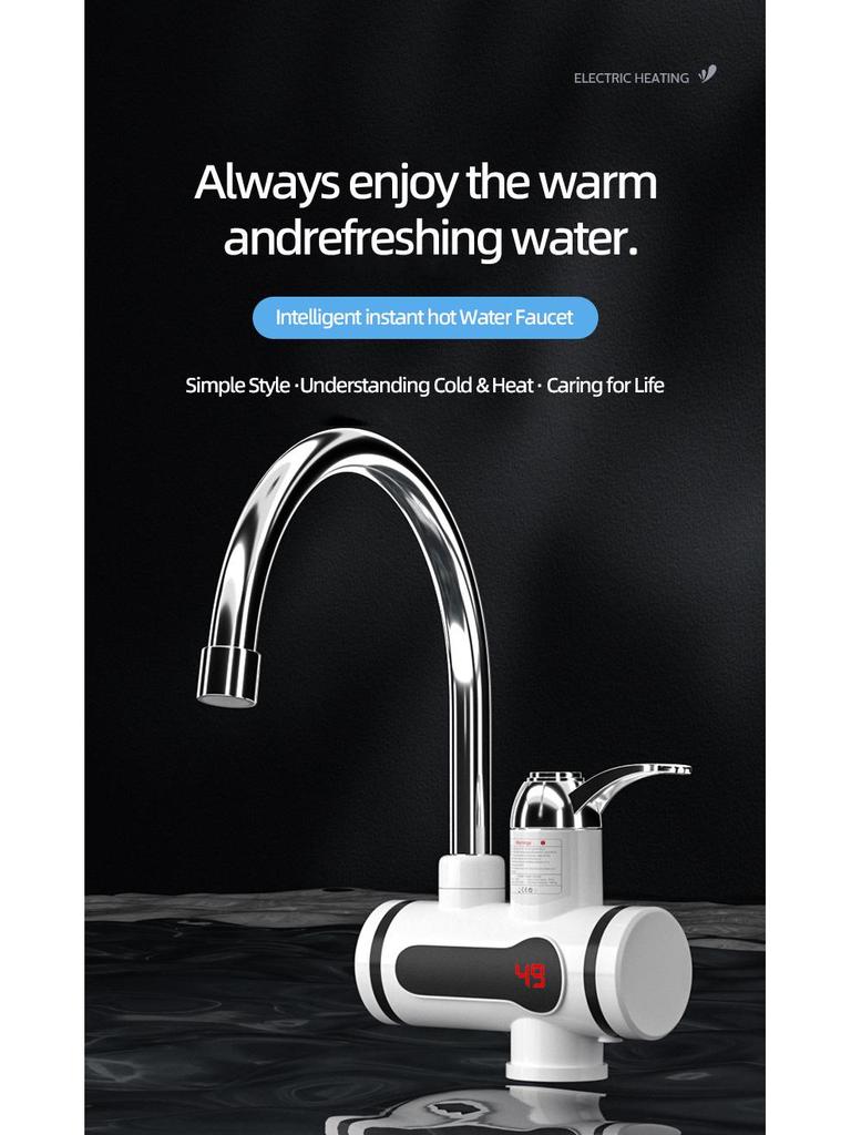 Natychmiastowy Elektryczny Kran Bojler z Cyfrowym Wyświetlaczem do Pryszniców Gorącej i Zimnej Wody