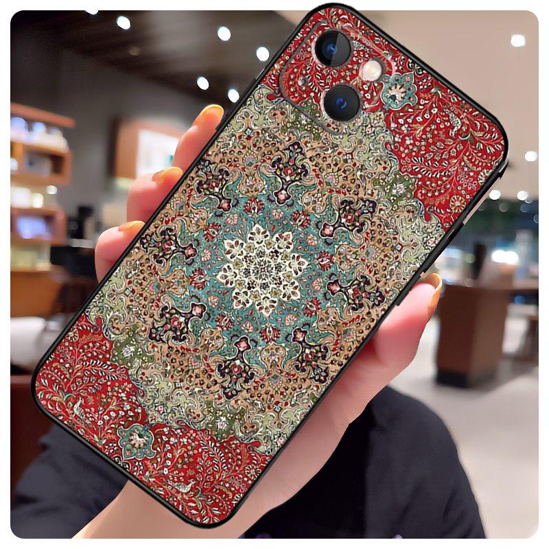 Persian Carpet Floral Pattern Back Case For iPhone 16 Pro Max 15 14 13 11 12 Pro Max mini XR 15 16 Plus 16e Phone Cover