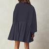Women's Solid Color Patchwork Pleated Hoodie Dress - Autumn/Winter 2026 Collection