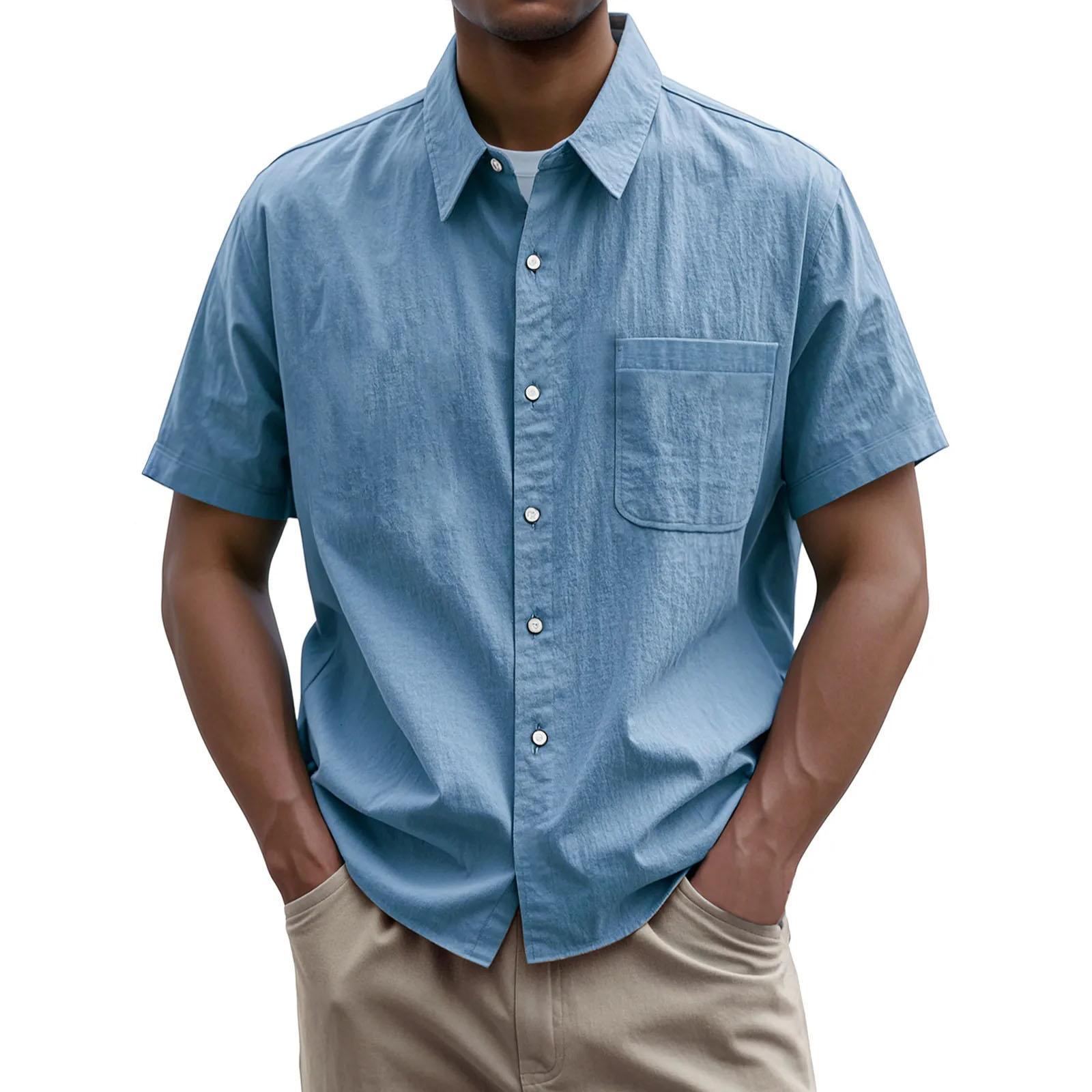 Men s Short Sleeve Pullover Top XL синий 4100₽