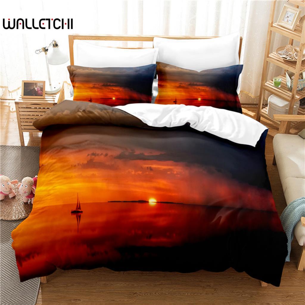 

Setting Sun Bedding Set Duvet Cover Set 3d Bedding Digital Printing Bed Linen Queen Size Bedding Set Fashion Design EU single(135x200cm)