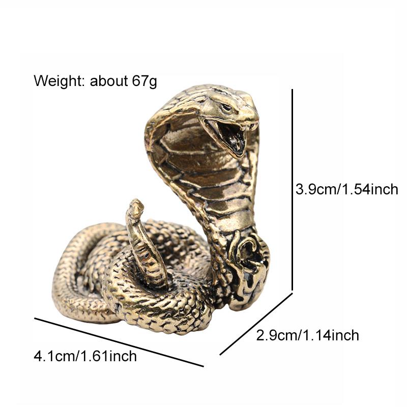 Antike Bronze Cobra Statue Ornament Sternzeichen Schlange Miniatur Figuren Kupfer Desktop Dekoration Tee Haustiere Decor Zubehör Handwerk