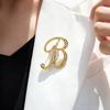 1PC Rhinestones Clothing Accessories Shirts Badge Gifts Lapel Pin Party Women's Brooches Dinner Letter Brooch Dress European A-Z