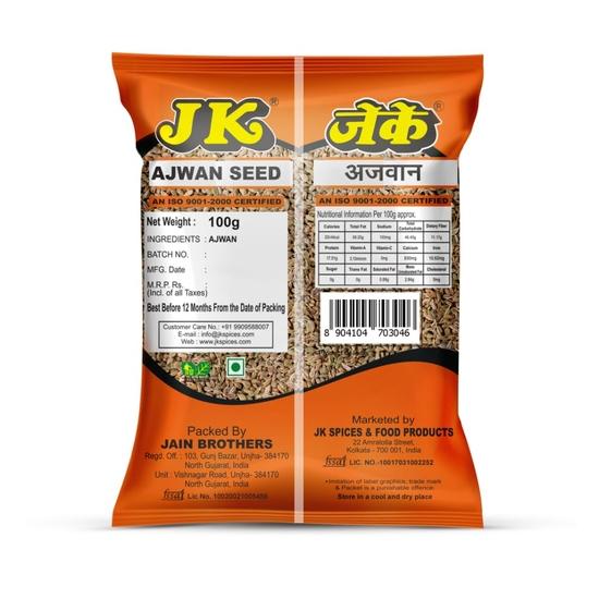 JK Jeera Whole 100G + Panch Foran 100G + Kala Jeera 100G + Ajwain 100G - Premium Spices for Cooking, Flavoring, and Health Benefits