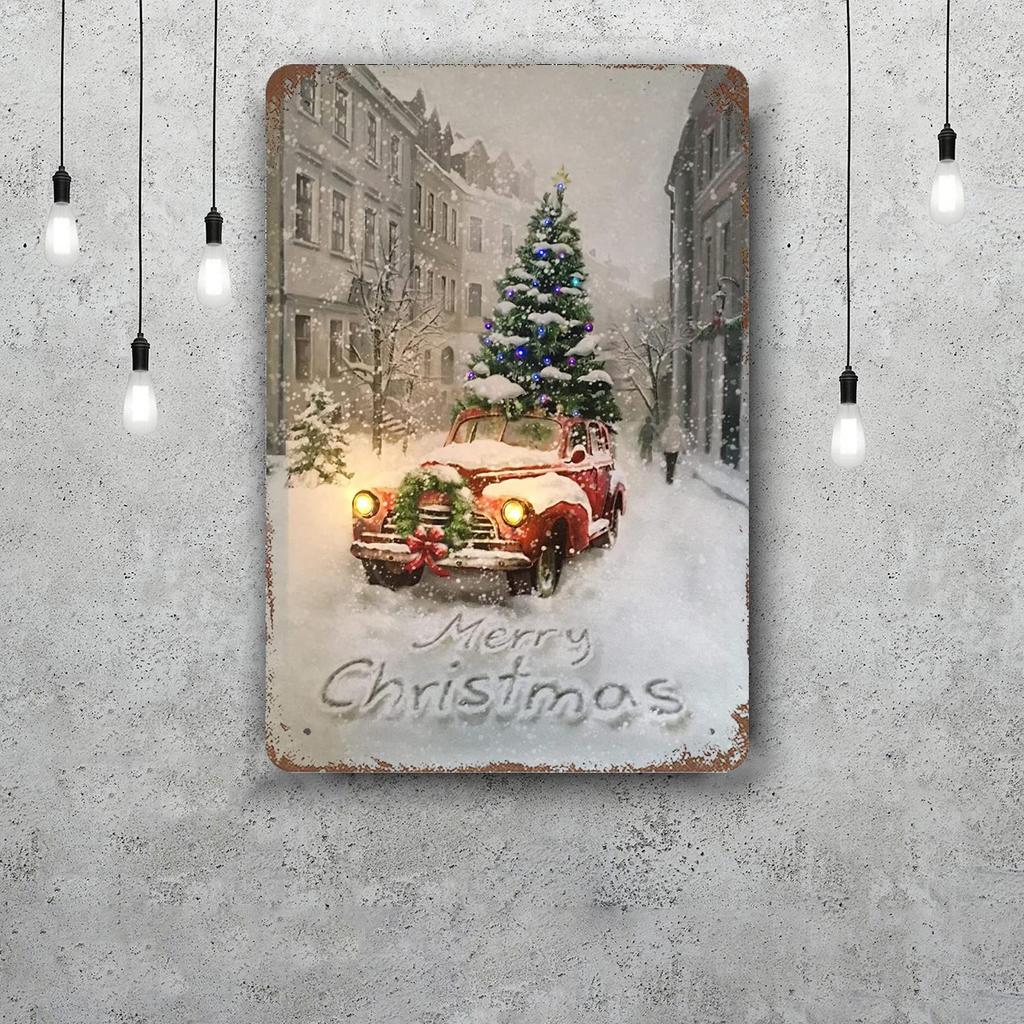 merry christmas Funny Bar Metal Sign Retro Plaque Vintage Sign Alcohol Drinker Pub Club Man Cave Kitchen Wall Decoration