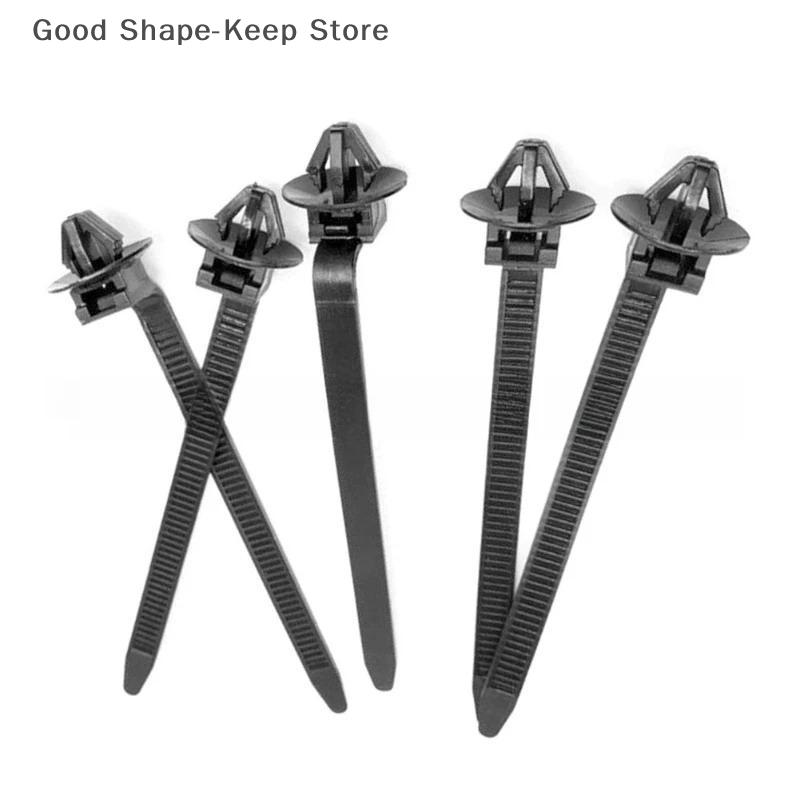 10/20PCS Black Nylon Car Cable Ties Push Mount Wire Harness Fastener Clamp Clips Automobile Wire Management Organizers