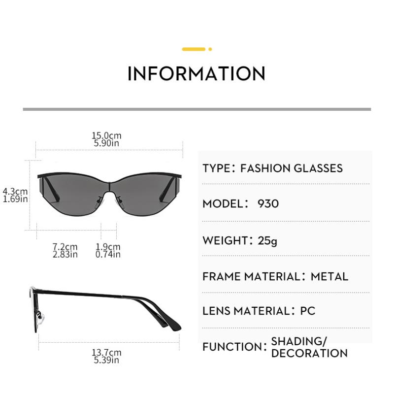 Lunettes de soleil pour femmes, lunettes de soleil de mode en métal monobloc pour hommes et femmes