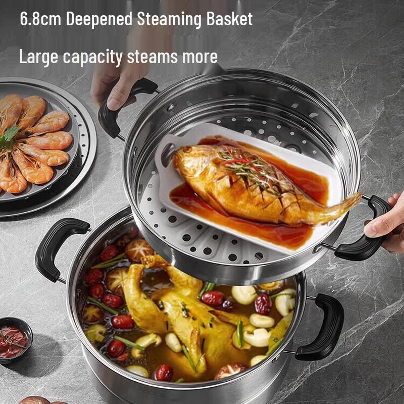 

Meichu Jiahui 26cm Stainless Steel Double Steamer Pot