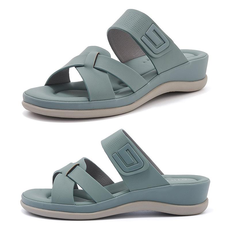 2025 Summer Thick-Soled Sandals For Women Casual And Comfortable Large Size Simple And Versatile Slippers Free To Exercise