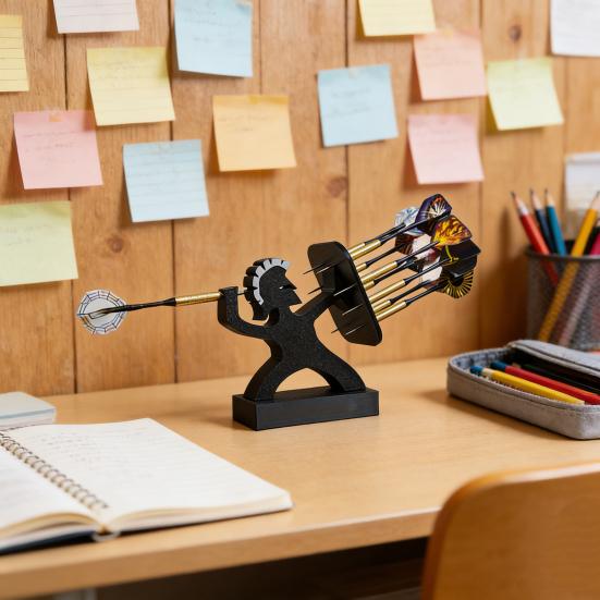 Spartan Dart Stand 9 Fully Assembled Steel Soft Tip Dart Holder Heavy Duty Space Saving Tabletop Dart Organizer Storage Rack