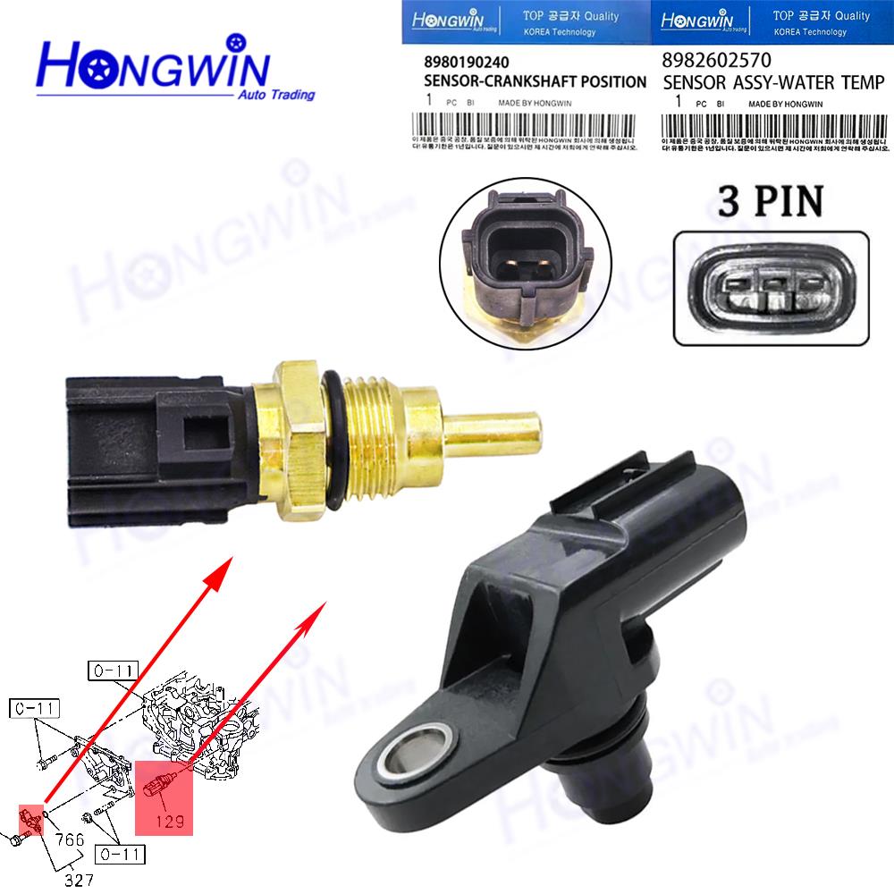 Camshaft Position Sensor & Temp Sensor & Wire For Isuzu RR NQR NPR 4HK1 5.2L 4JJ1 3.0L 33220-58J11 8982602570 8980190240
