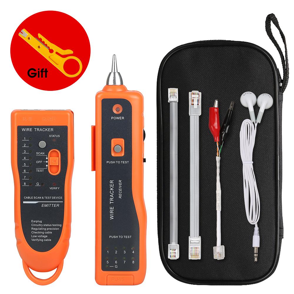 

LAN Network Cable Tester Cat5 Cat6 RJ45 UTP STP Detector Line Finder Telephone Wire Tracker Tracer Diagnose Tone Tool Kit жёлтый