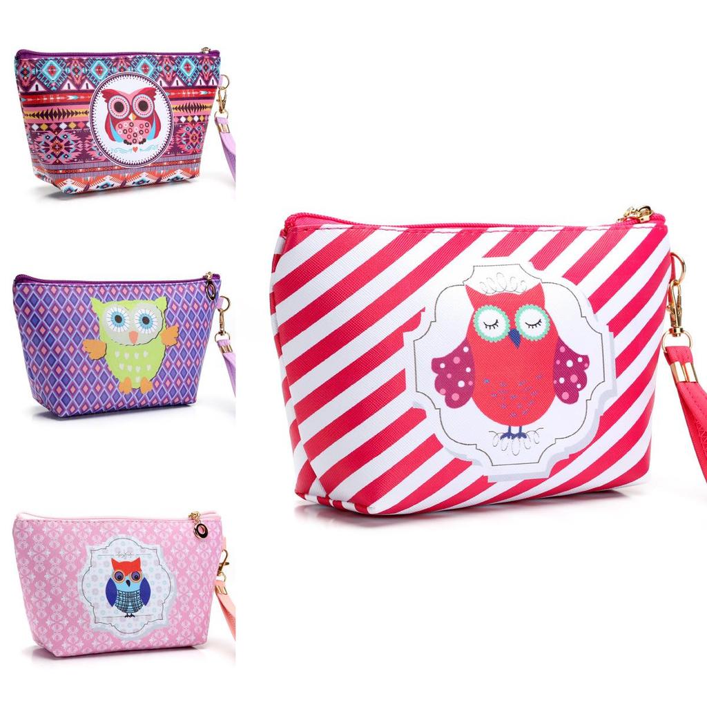 Elegant Leather Makeup Travel Cosmetic Bag Case With Zipper Pouch For Toiletries