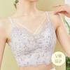 Romantic Floral Lace Beautiful Back Small Chest Gathering No Steel Ring Bra Fixed Cup Upper Support Sweet Temperament Bra Underwear