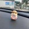New Cute Eating Straw Hat Hamster Car Accessories Car Toy Center Console Decoration Car Interior Decoration Pendant