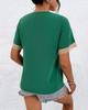Plus Size Women's V Neck Lacework Loose Top Short Sleeve Casual T-Shirt Woman Blouses & Shirts