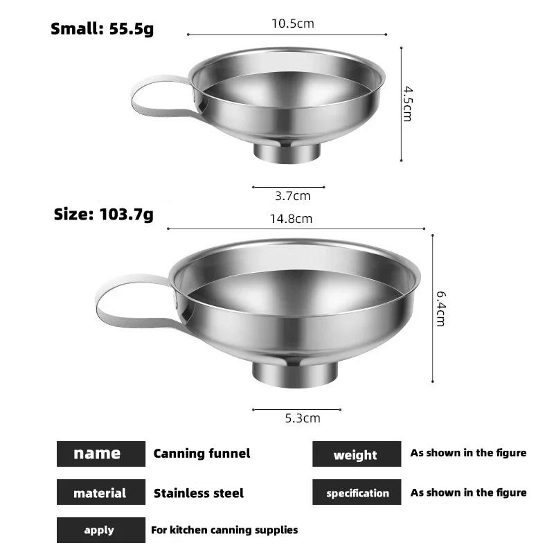 Stainless Steel Wide Mouth Funnel Canning Cup Jam Salad Dressing Hopper For Jar Wine Water Spices