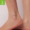 Summer Blue Wave Shape Anklet Creative Design Sense S925 Sterling Silver Anklet Jewelry