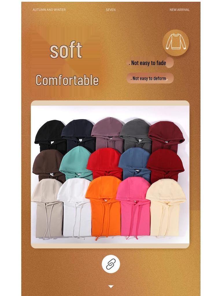 Unisex Heavy-Duty 380g Hoodie, Drop-Shoulder, Loose Fit, Solid Color Cotton, Ideal for Autumn/Winter Sports, Available In Stock. 