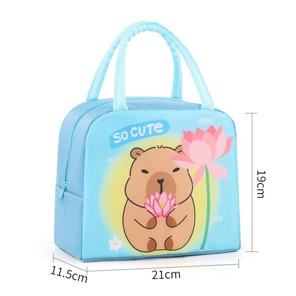 Cartoon Capybara Lunch Bag Children Portable Thermal Insulation Bento Box Bags Food Container Handbags for School Office