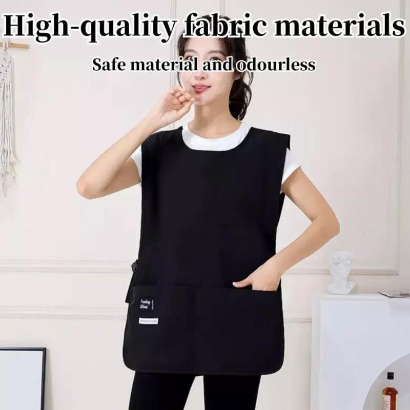 Waterproof Vest Apron Coffee Shop Cooking Aprons Oilproof Bbq Aprons With Big Pocket Kitchen Waiter Workwear Apron
