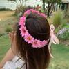 Realistic Sunflower Garland Headband Bohemian Crown Headpiece Tiaras Flower Hairband Women Wedding Party Accessories