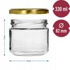 Jam jars with lids, 6 pcs, 330 ml
