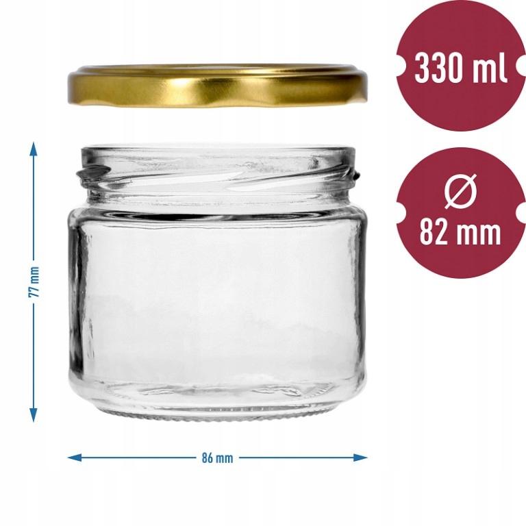 Jam jars with lids, 6 pcs, 330 ml