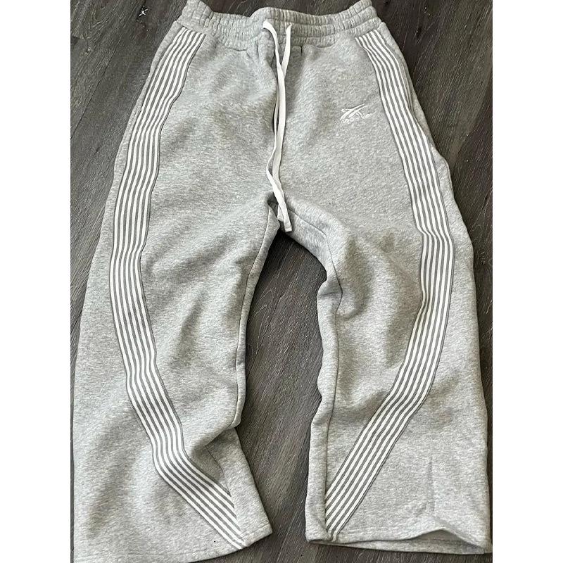 2025 Autumn/Winter Men's Striped Hip Hop Straight-Leg Casual Pants