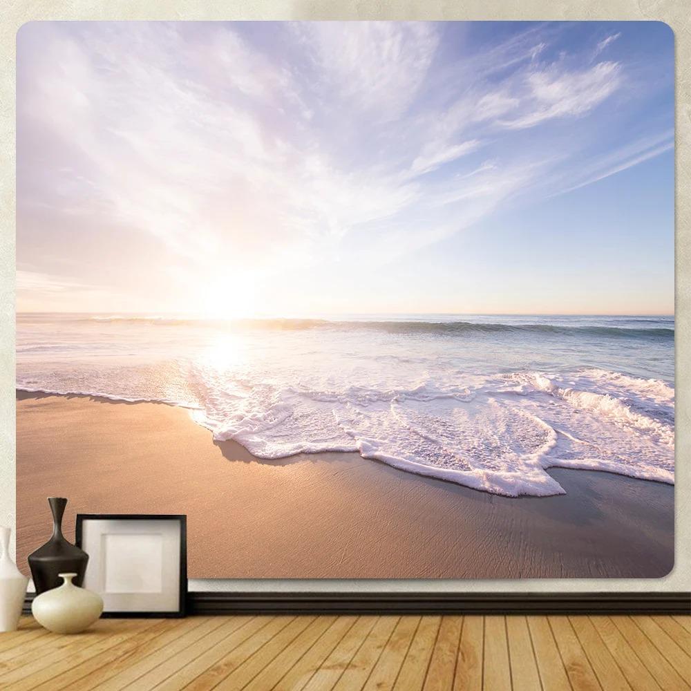 

Морской восход солнца узор волны подвесной тканевый гобелен спальня гостиная украшение на стену дома гобелен 100x75cm