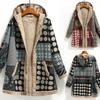 Damen Pendler Mantel Baumwolle Doppelseitig Locker Oberteil Winter Warm Mode Ethnischer Stil Bedruckt Mit Kapuze Mantel