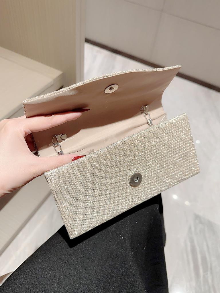 Mini Women's Metallic Silk Evening Bag Flap Square Bag Pleated Design Evening Bag Dress Bag Party Bag Clutch Bag Prom Clutch Cha