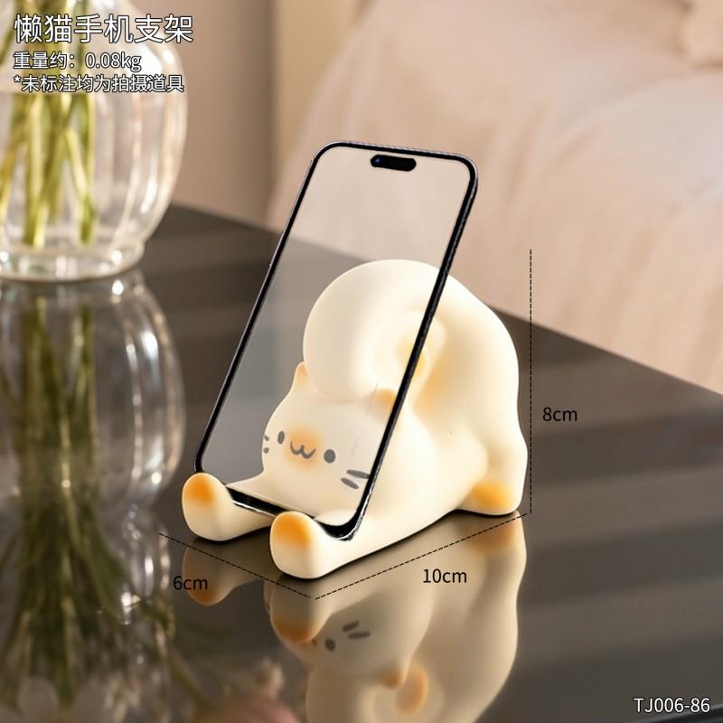 Cute Lazy Cat Phone Stand Desktop Holder Living Room Office Study Decor Accessory Gift