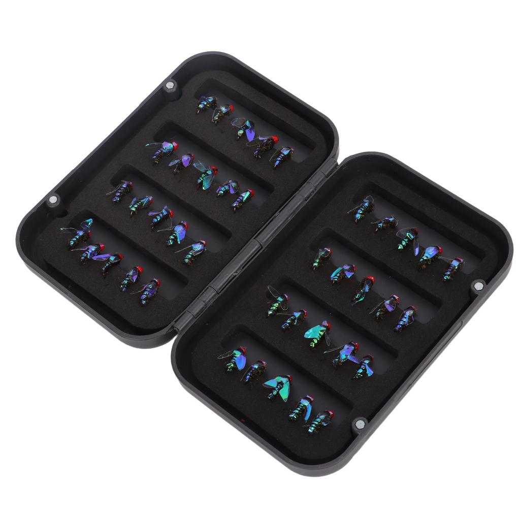 40Pcs Fly Fishing Lures Bait with Storage Box High Carbon Steel Hook for Trout Bass Fishing