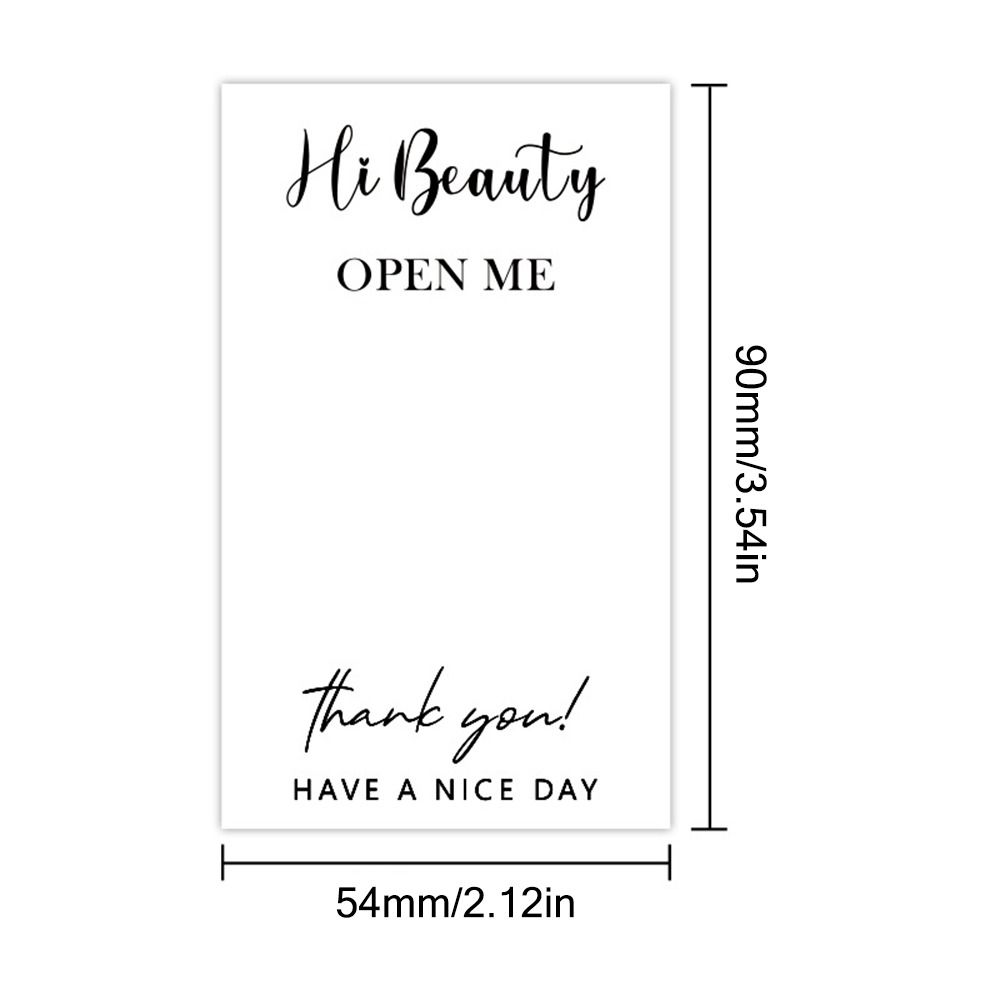 50PCS White Thanks Decals Commodity Packaging Open Me Tags Creative Flower Sealing Labels  Festival