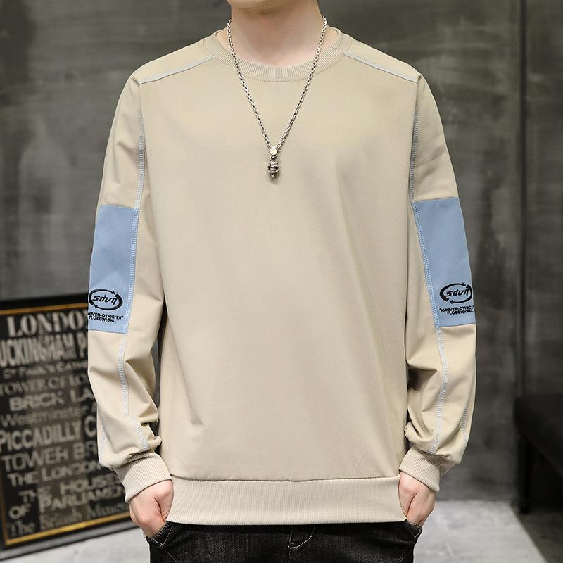 

Футболка с длинным рукавом, мужской свитер с круглым вырезом, весна и осень, новая внутренняя нижняя рубашка, подростковый студенческий осенний топ 5XL