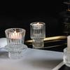 Vertical Stripe Candle Holder Clear Glass Candle Holder Tea Light Holder Centerpiece for Weddings Restaurant Parties