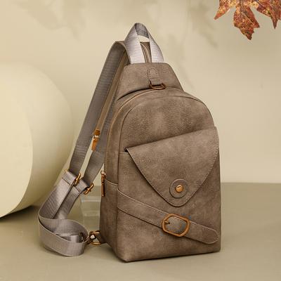 Borsa da petto monocolore multiuso Zaino da donna Borsa a tracolla in PU