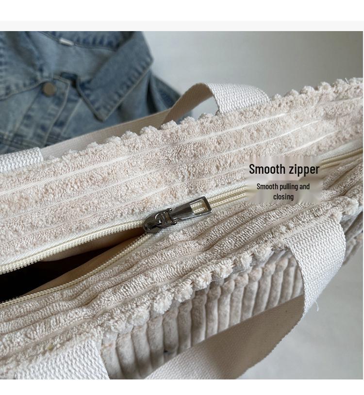 2024 Autumn/Winter Large Corduroy Tote: Korean Style Crossbody & Shoulder Bag