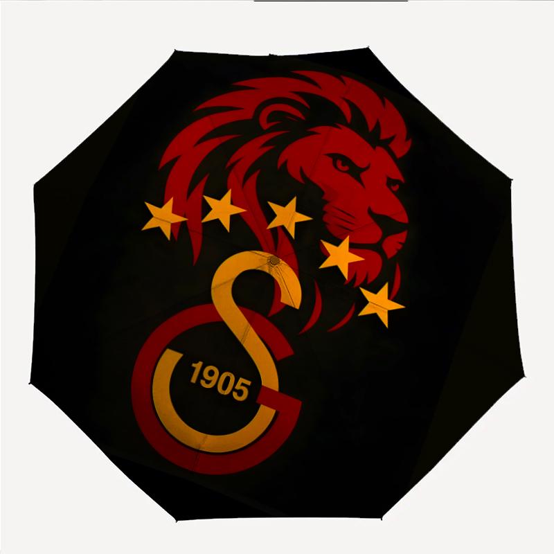 Galatasaray Fashionable Automatic Opening/Closing Folding Umbrella. Portable and Foldable, Ideal for Gift, Travel, and Daily Use.