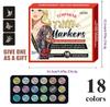 Soft Head Skin Marker Plastic Set Erasable Dual-Sided Writing Children Holiday Facial Body Painting Temporary Tattoo Pen