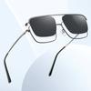 Stainless Steel Business Glasses Frame with Polarized Clip-On Sunglasses Men Optical Sunshades Eyewear for Office & Driving
