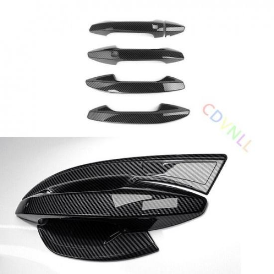 Carbon Fiber Style ABS Car Door Handle Cover Trim For Kia Sportage NQ5 2022 2023