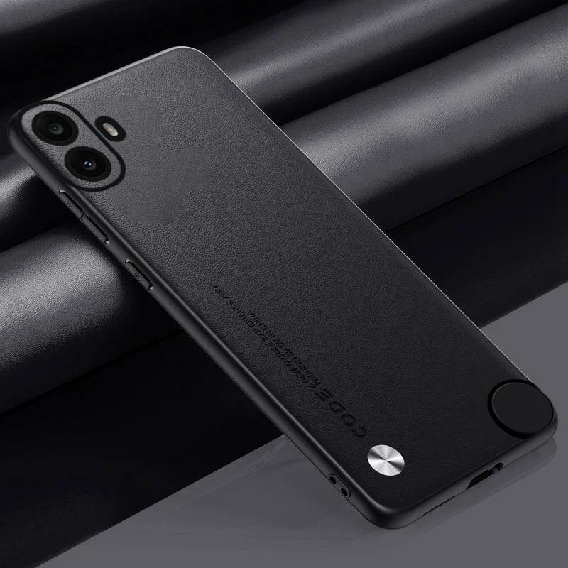 Obyčejné PU kožené pouzdro na telefon pro nic CMF Phone 1 CMFPhone1 Matný silikonový nárazník nárazuvzdorný zadní kryt For Nothing Phone 2A 1