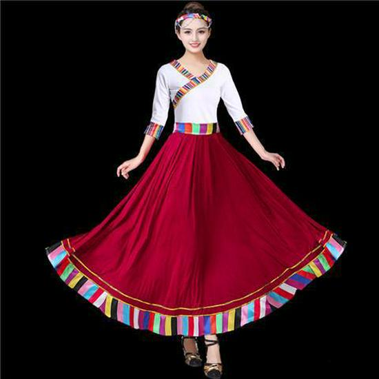 

Тибетский этнический стиль, цветочный танцевальный костюмный набор для женщин 3XL