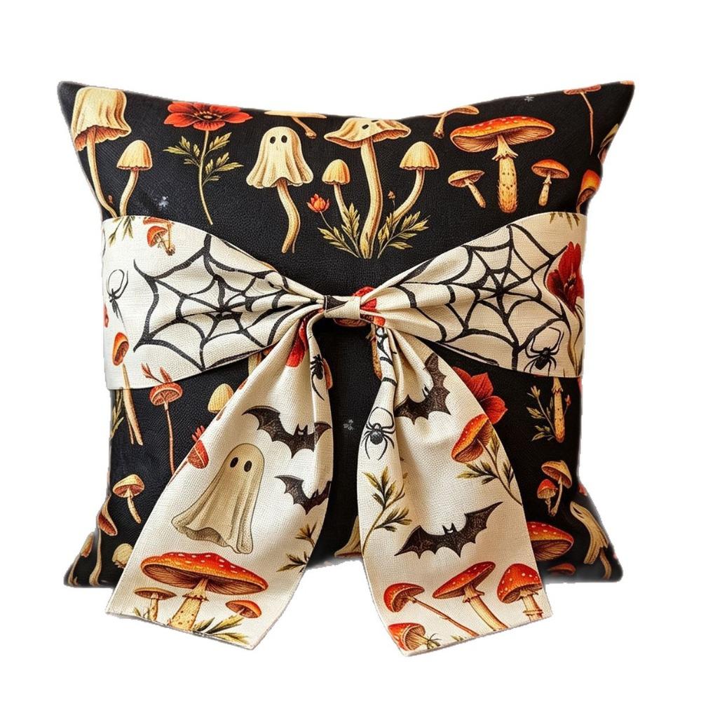 Hidden Zipper Halloween Cushion Cover 2D Printing Square Cushion Shell  Couch Pillow