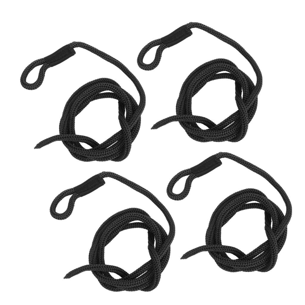 4PCS Dock Line 1.5m Long High Strength Polyester Wear Resistance Boat Bumper Ropes for Marine Black