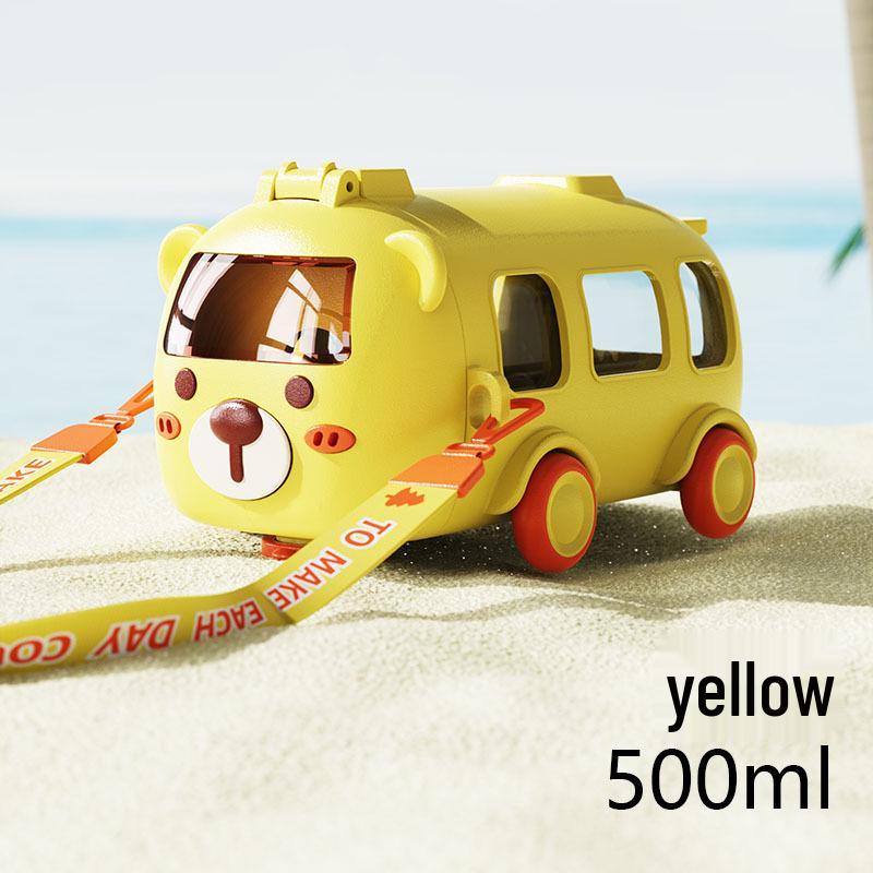 Baby Bus Car Children's Tritan Water Cup with Straw - High-Value Plastic Toy Cup