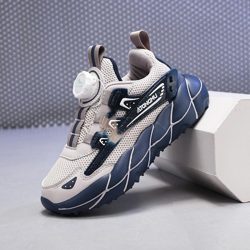 Running shoes light girls' and children's sports shoes button new breathable children's shoes boys' and boys' toilet shoes spring and autumn 2025