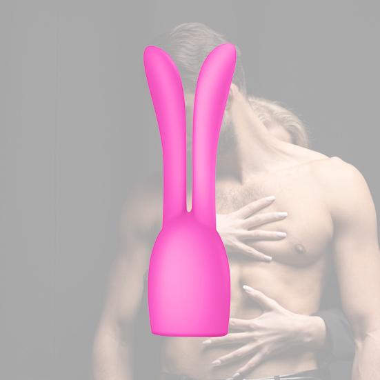 Sleeve Cover Vibrator Massager Rabbit Ear Design Silicone G Spot Vibration Hat for Couple